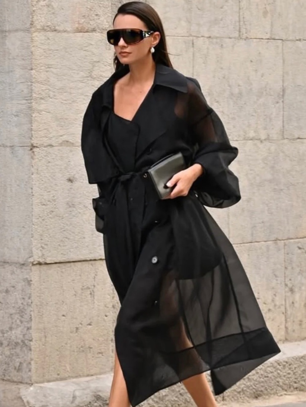 NWT The Frankie Shop Organza Trench (Black)